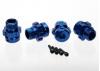 Traxxas Wheel hub splined 17mm 6061-T6 Aluminium (blue-anodized) (4)/ screw pin 4x13mm (with threadlock) (4) (for 6mm axles)