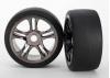 Traxxas XO-1 Front S1 Tyres Pre Mounted on Split Spoke Black Chrome Wheels (1 Pair) ** CLEARANCE **