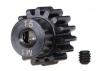 Traxxas Hardened Machined Pinion Gear - 15T - 1 Mod Pitch - 5mm Bore (Compatible With Steel Spurs)