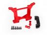 Traxxas Shock tower rear 7075-T6 Aluminium (red-anodized) (1)/ body mount bracket (1)