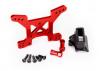 Traxxas Shock tower front 7075-T6 Aluminium (red-anodized) (1)/ body mount bracket (1)