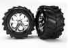 Traxxas Tires and wheels assembled glued 2.8 (All-Star chrome wheels MAXX tires foam inserts) (2)