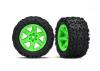 Traxxas Tires wheels assembled glued (2.8) (RXT 4X4 green wheels Talon Extreme tires foam inserts) (2) (TSM rated)