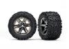Traxxas Tires wheels assembled glued (2.8) (RXT black chrome wheels Talon Extreme tires foam inserts) (2) (TSM rated)