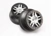 Traxxas Short Course Satin Chrome SS Wheels - Black Beadlock - 12mm Hex (2)