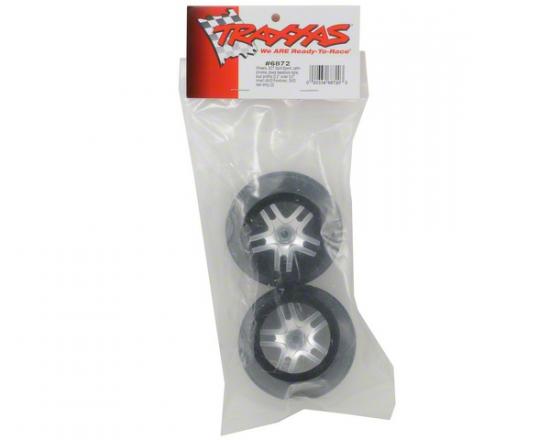 Traxxas Short Course Satin Chrome SS Wheels - Black Beadlock - 12mm Hex (2)