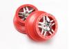 Traxxas Short Course Chrome SS Wheels - Red Beadlock - 12mm Hex (2)