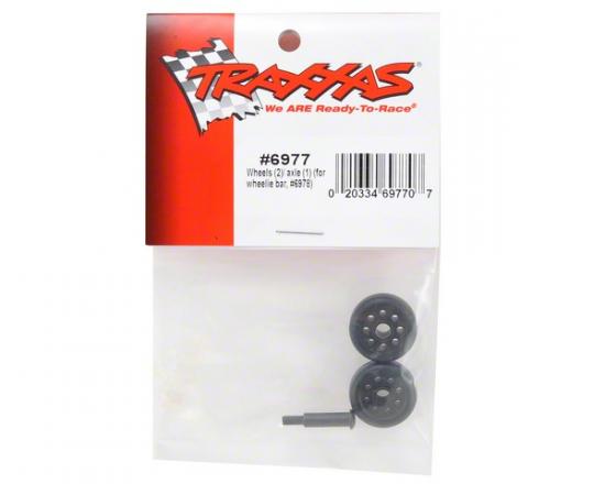 Traxxas Wheels (2)/ axle (1) (for wheelie bar 6978)