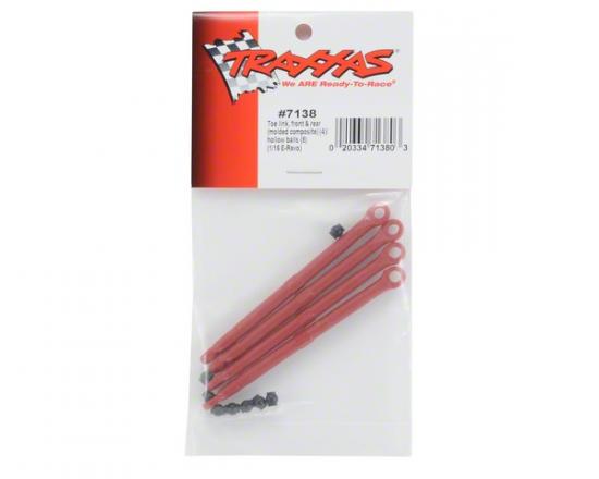 Traxxas Toe link front rear (molded composite) (red) (4)/ hollow balls (8)