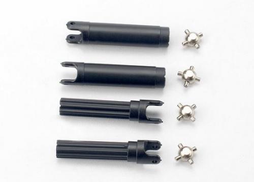 Traxxas Half shafts left or right (internal splined half shaft (2)/external splined half shaft) (2)/ metal u-joints (4)