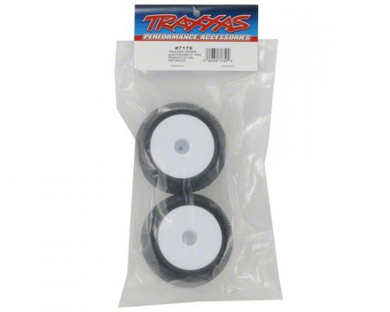 Traxxas Tires wheels assembled glued (white dished 2.2 wheels Response Pro 2.2 tires foam inserts) (2)