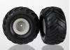 Traxxas Tires wheels assembled (grey wheels (dual profile 1.5 outer and 2.2 inner) dual profile tires) (2)