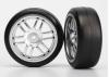 Traxxas Tires and wheels assembled glued (Rally wheels satin 1.9 Gymkhana slick tires) (2)