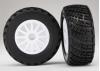 Traxxas Tires wheels assembled glued (White wheels BFGoodrich Rally gravel pattern tires foam inserts) (2) (TSM rated)