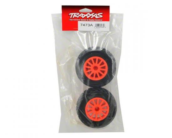 Traxxas Tires wheels assembled glued (orange wheels BFGoodrich Rally gravel pattern tires foam inserts) (2) (TSM rated)