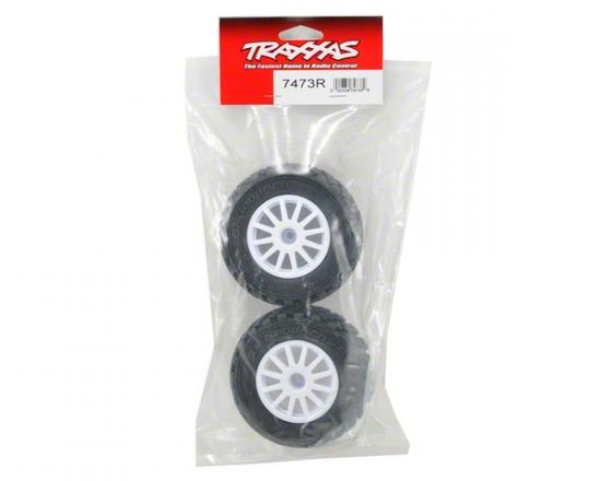 Traxxas Tires wheels assembled glued (White wheels BFGoodrich Rally gravel pattern S1 compound tires foam inserts) (2)