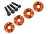 Wheel nut washer - machined Aluminium - orange / 3x12mm CS (4) ** CLEARANCE **
