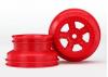 Traxxas Wheels SCT red beadlock style dual profile (1.8 inner 1.4 outer) (2)