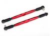 Traxxas Toe links X-MAXX (TUBES red-anodized 7075-T6 Aluminium stronger than titanium) (157mm) (2)/ rod ends assembled with steel hollow balls (4)/ Aluminium wrench 10mm (1)