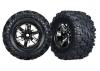 Traxxas MAXX AT Tyres Pre Glued on Black Chrome X-MAXX Wheels (2)