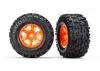 Traxxas MAXX AT Tyres Pre Glued on Orange X-MAXX Wheels (2) ** CLEARANCE **
