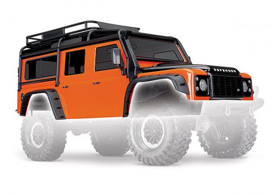 Traxxas Land Rover Defender Adventure Orange Pre Painted Bodyshell With ExoCage (325mm Wheelbase)