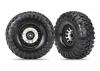 Traxxas Tires and wheels assembled (Method 105 black chrome beadlock wheels Canyon Trail 2.2 tires foam inserts) (1 left 1 right)