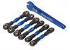 Traxxas Turnbuckles Aluminium (blue-anodized) camber links 32mm (front) (2)/ camber links 28mm (rear) (2)/ toe links 34mm (2)/ Aluminium wrench