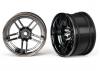 Traxxas Wheels 1.9 split-spoke (black chrome) (wide rear) (2)
