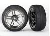 Traxxas Tires and wheels assembled glued (split-spoke black chrome wheels 1.9 Response tires) (front) (2)