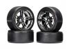 Traxxas Tires and wheels assembled glued (split-spoke black chrome wheels 1.9 Drift tires) (front and rear)