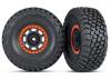 Traxxas Tires and wheels assembled glued (Desert Racer wheels black with orange beadlock BFGoodrich Baja KR3 tires) (2)
