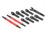 Traxxas Toe links E-Revo VXL (TUBES red-anodized 7075-T6 Aluminium stronger than titanium) (144mm) (2)/ rod ends assembled with steel hollow balls (8)/ Aluminium wrench 10mm (1) ** CLEARANCE **