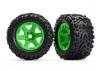 Traxxas Tires wheels assembled glued (green wheels Talon EXT tires foam inserts) (2) (17mm splined) (TSM rated)