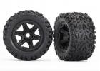 Traxxas Tires wheels assembled glued (black wheels Talon EXT tires foam inserts) (2) (17mm splined) (TSM rated)