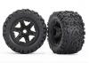 Traxxas Tires wheels assembled glued (black wheels Talon EXT tires foam inserts) (2) (17mm splined) (TSM rated)