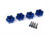 Traxxas Wheel hubs hex Aluminium (blue-anodized) (4)/ 4x13mm screw pins (4)