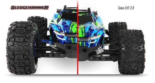 Traxxas Sledgehammer TSM Rated Tyres Pre Glued on 2.8 Black Wheels - 1 Pair