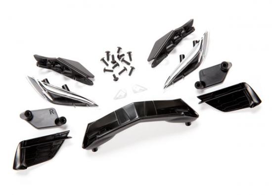 Traxxas Grille, Chevrolet Corvette Stingray/ grille mount (3)/ headlight housing (2)/ lens (2)/ headlight mount (2)/ 26x6mm BCS (4)/ 26x8mm BCS (8)