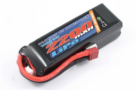 Voltz 2200mah 14.8V 4S 30C LiPo Battery - Deans Connector