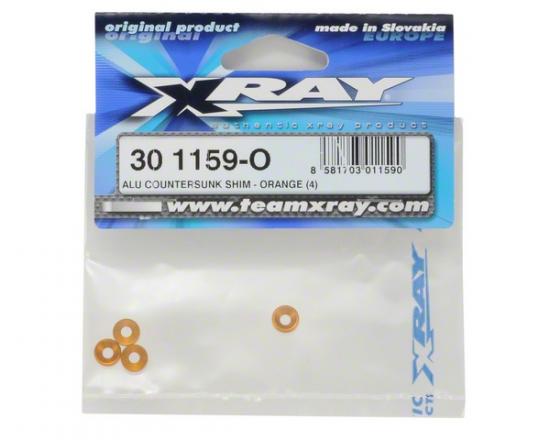 XRay Alu Countersunk Shim - Orange (4)