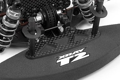 XRay T2 Upper Holder For Bumper - 2.5 mm Graphite - CNC Machined