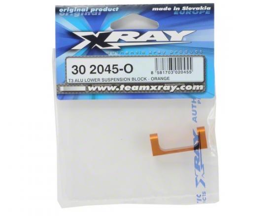 XRay T3 Alu Lower Suspension Block - Orange