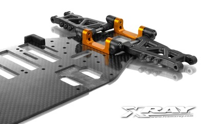 XRay T3 Aluminium Lower Rear Suspension 1 Piece Holder - Orange