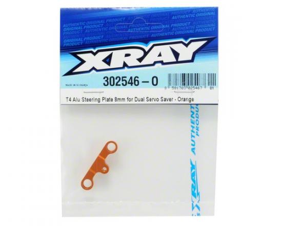 XRay T4 Aluminium Steering Plate 8mm For Dual Servo Saver - Orange