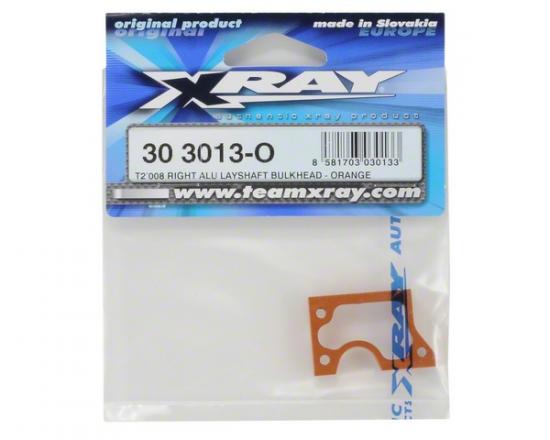 XRay T2 009 Right Aluminium Layshaft Bulkhead - Orange