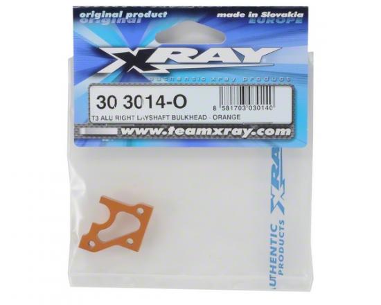 XRay T3 Aluminium Right Layshaft Bulkhead - Orange