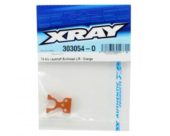 XRay T4 Alu Layshaft Bulkhead L/R - Orange