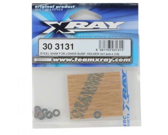 XRay Steel Shim For Lower Susp. Holder 3X7.5X0.4 (10) ** CLEARANCE **