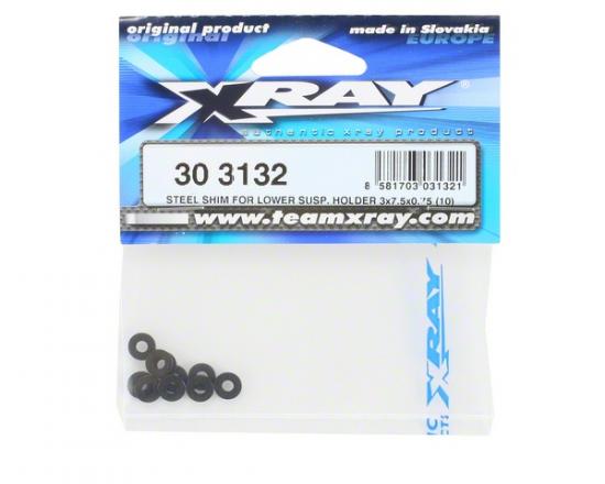 XRay Steel Shim For Lower Susp. Holder 3X7.5X0.75 (10)